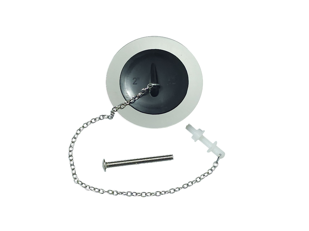 1-1/2" x 85mm Flange Sink Waste with 12"(L) S/S Chain,Plastic Plug & Stay (Brass)