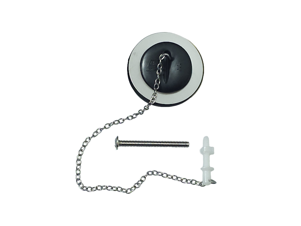 1-1/4" Basin Waste with 12"(L) S/S Chain & Plastic Plug (Brass Crome Plated)