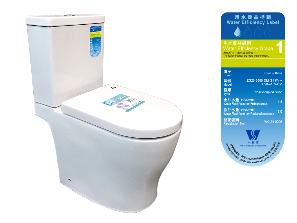 Dual Helical Vitreous China Close Couple Toilet with Sensor