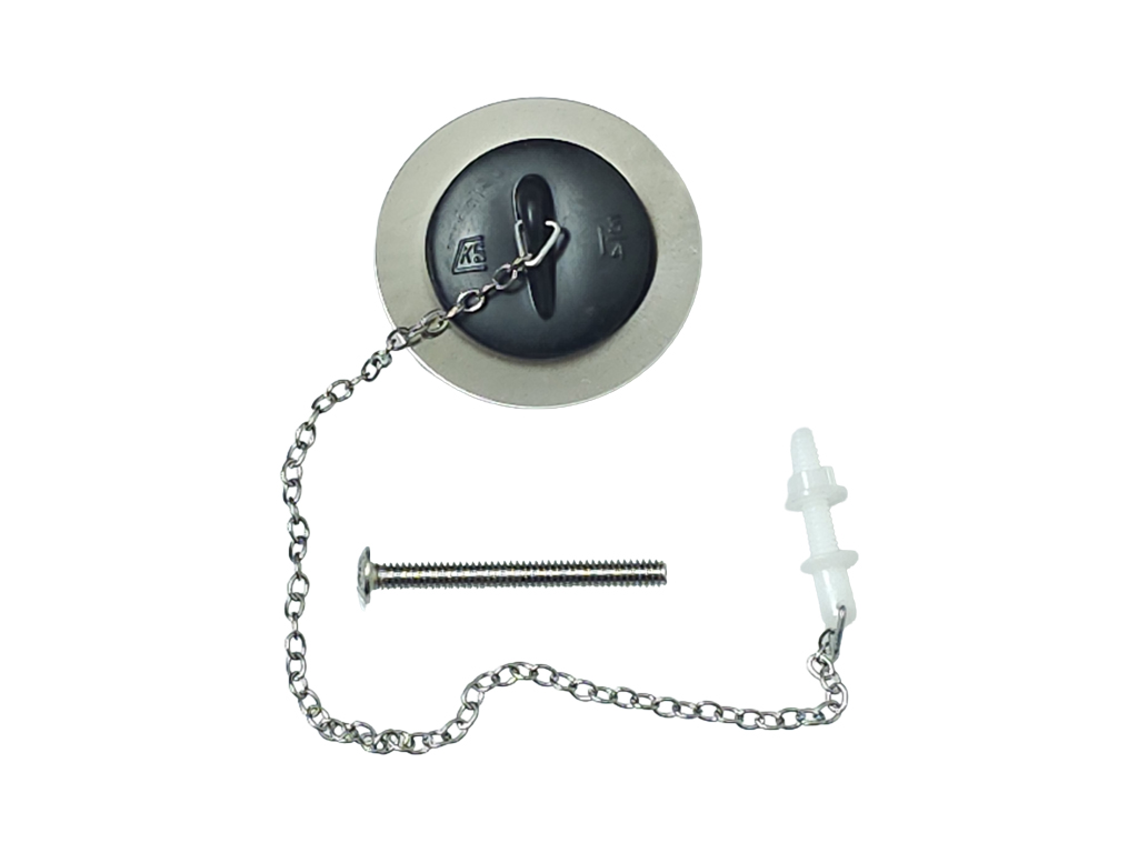 1-1/2" Sink Waste with 12"(L) S/S Chain & Plastic Plug (Brass Crome Plated)