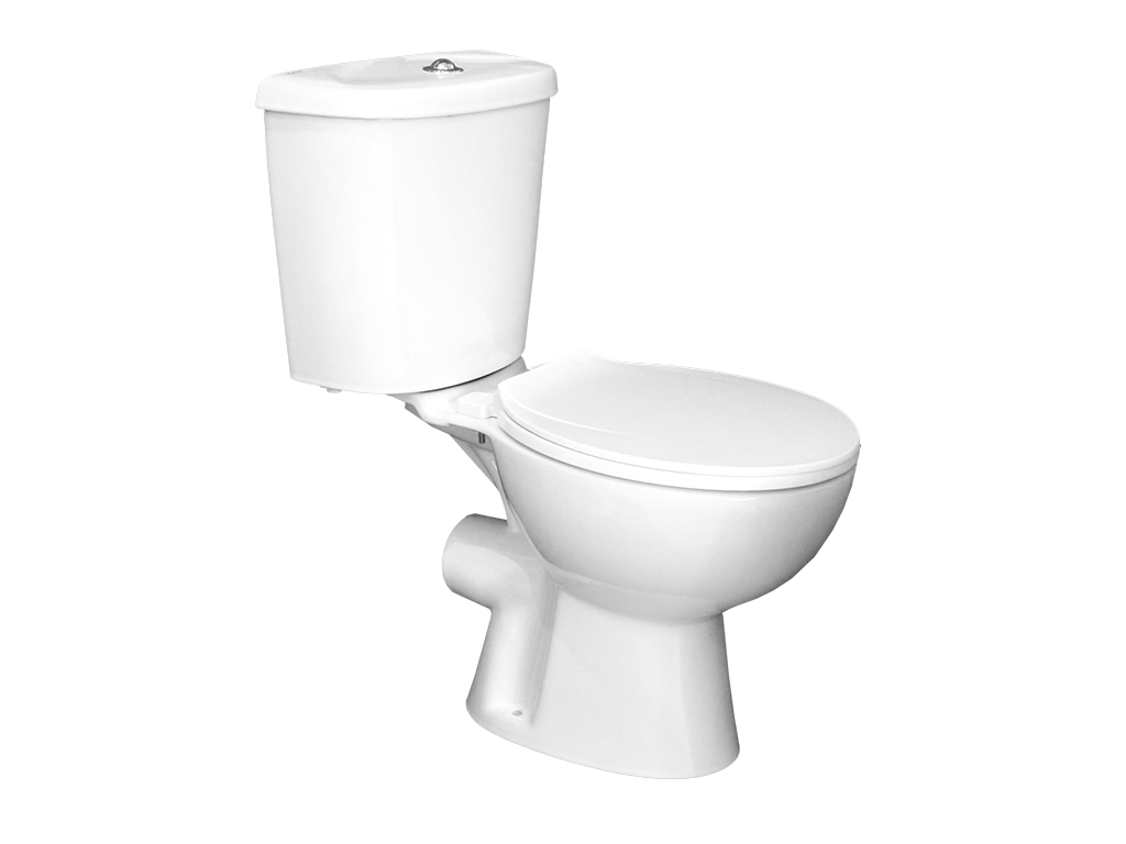 Vitreous China Close-Couple Toilet With Tank Fittings