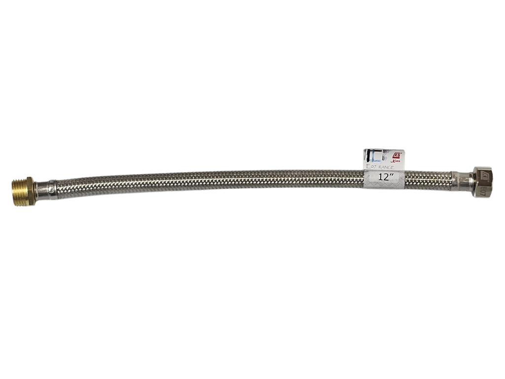 1/2" x 1/2" x 12" 內外牙包膠不銹鋼軟喉 (E07 Range)