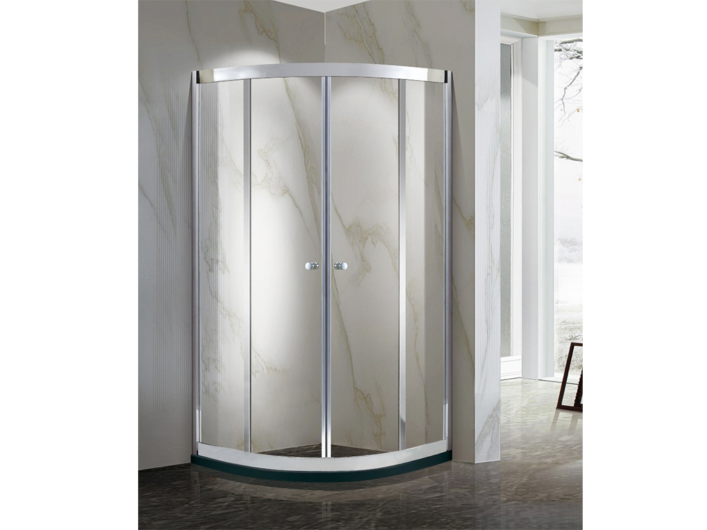 Aqua Shower NR-420 Stainless Steel fan shaped Sliding Shower Doors( Mirror steel)