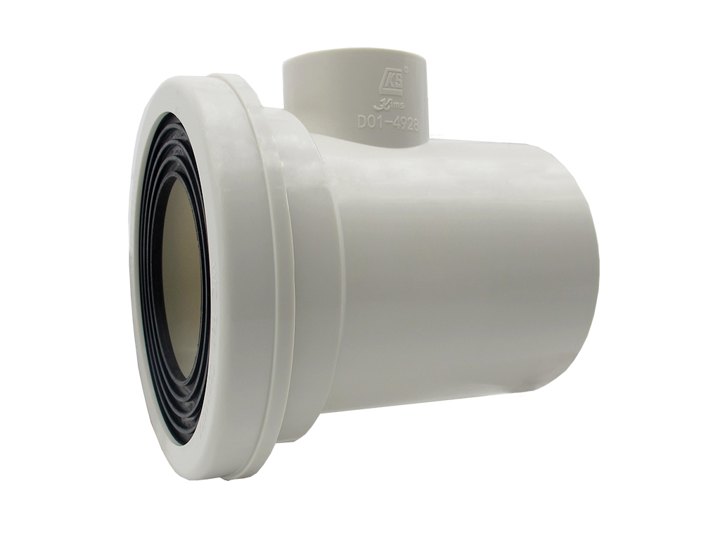 100 mm x 4" Straight W.C. Pan Connector with Vent Pipe