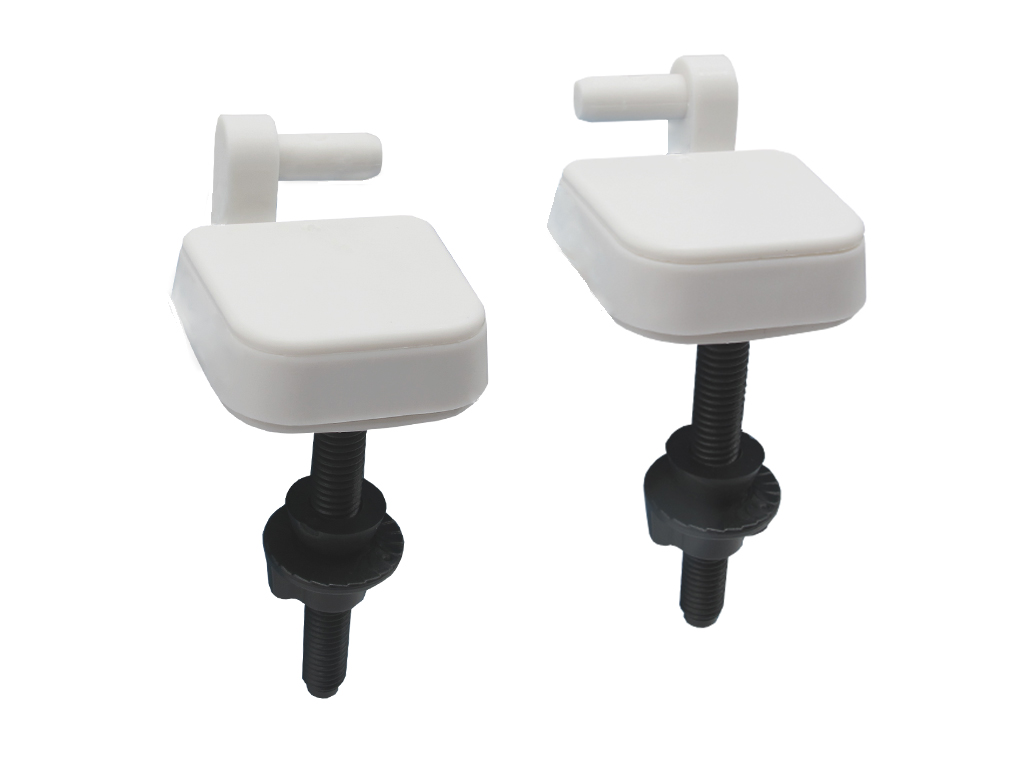 Square Hinges Toilet Seat Fixing Kit (White)