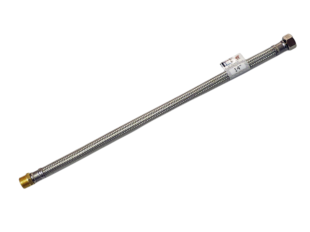 3/8" x 3/8" x 14"  內外牙包膠不銹鋼軟喉 (E07 Range)