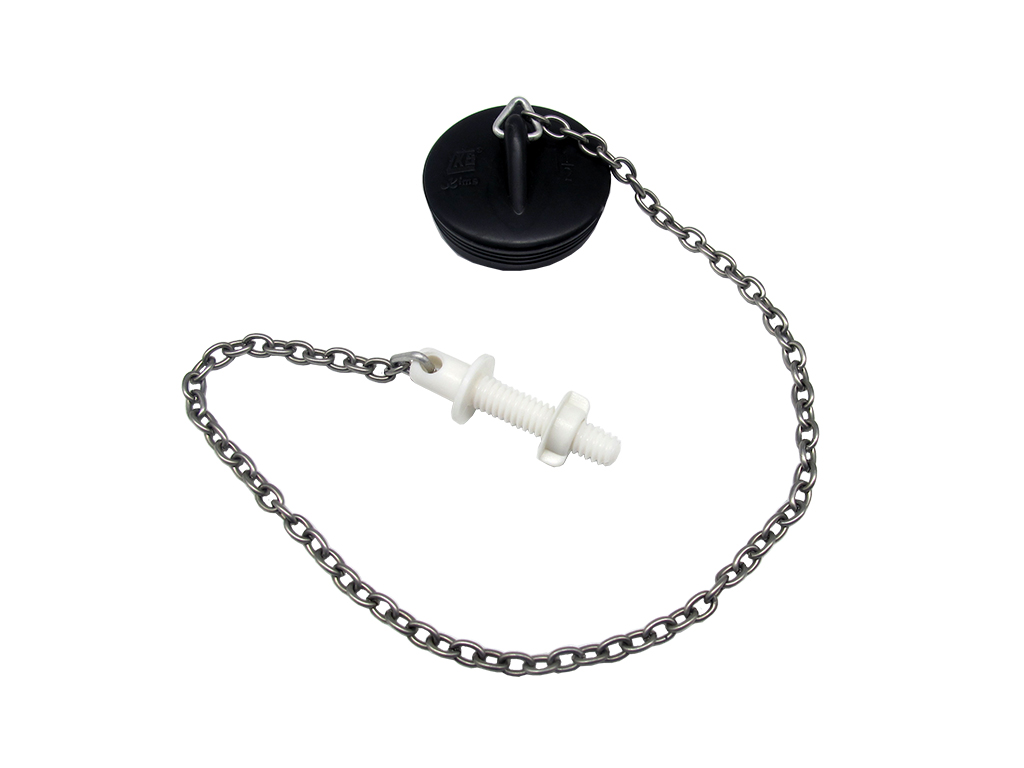 1-1/2" Plastic Plug with 12"(L) S/S Chain & Stay
