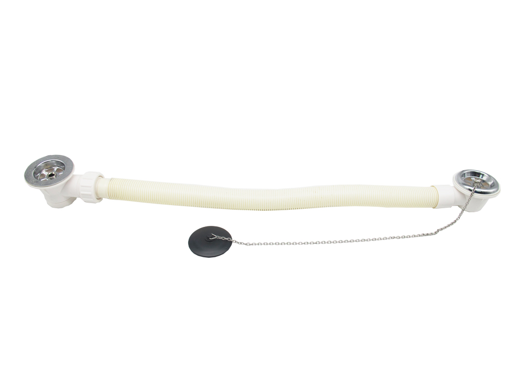 1-1/2" Bath Waste  18"(L) S/S Chain with Plastic Plug & Overflow