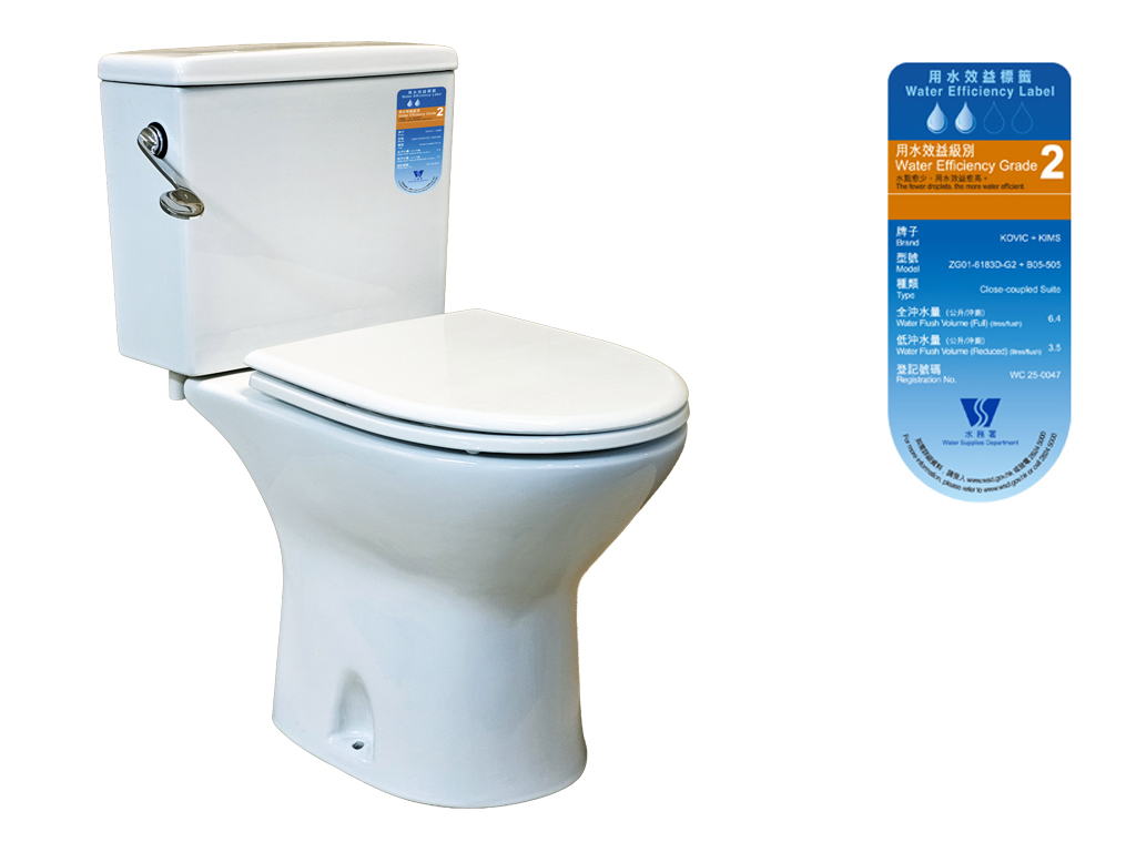 Vitreous China Close-Couple Toilet With Tank Fittings
