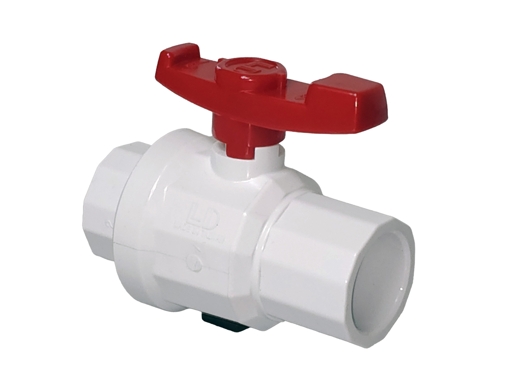 LD 1" PVC Ball Valve (White)