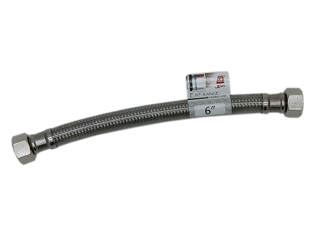 3/8" x 3/8" x 6"  內牙包膠不銹鋼軟喉 (E07 Range)