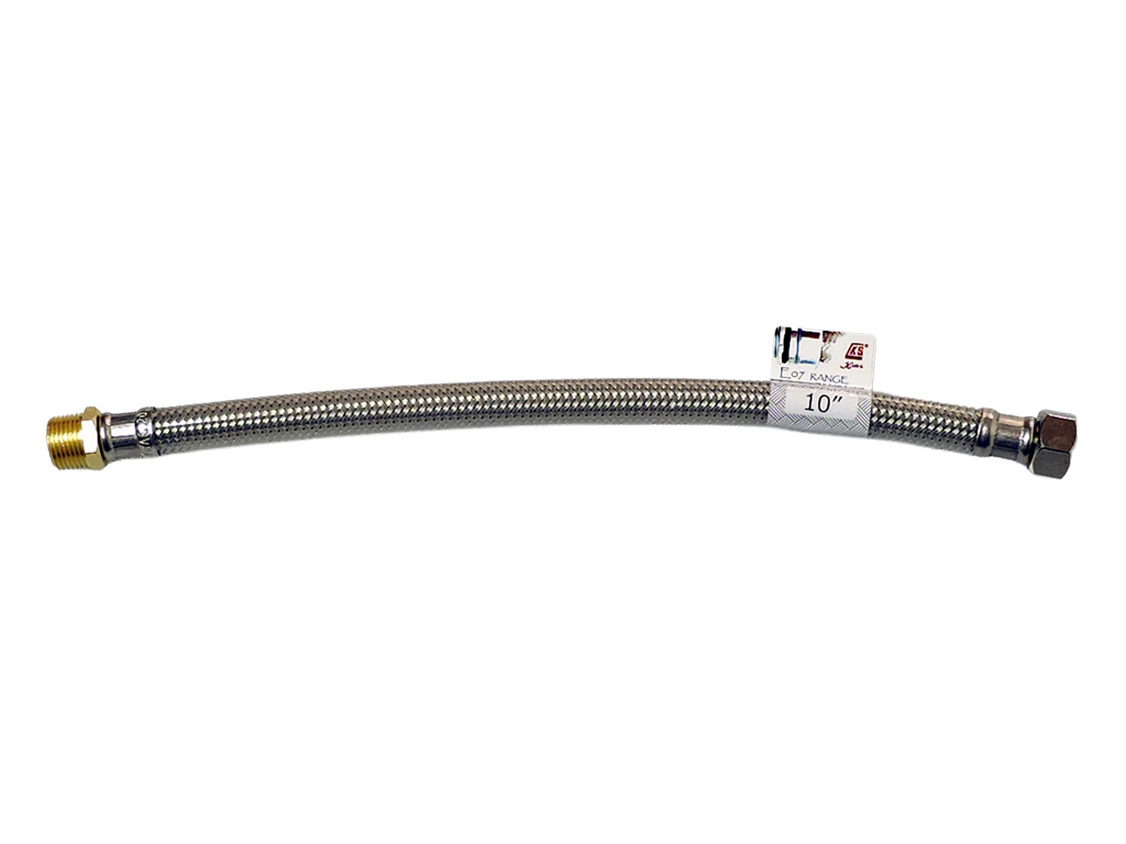 3/8" x 3/8" x 10"  內外牙包膠不銹鋼軟喉 (E07 Range)