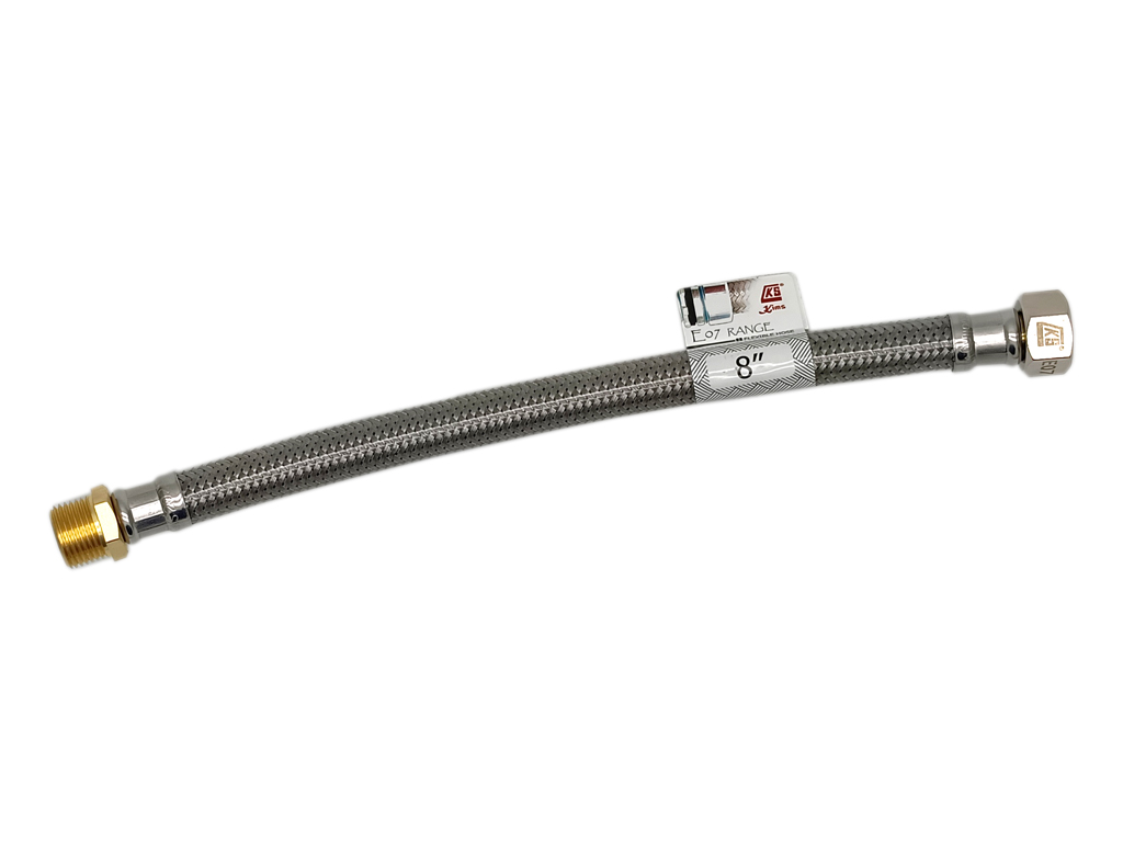 3/8" x 3/8" x 8"  內外牙包膠不銹鋼軟喉 (E07 Range)