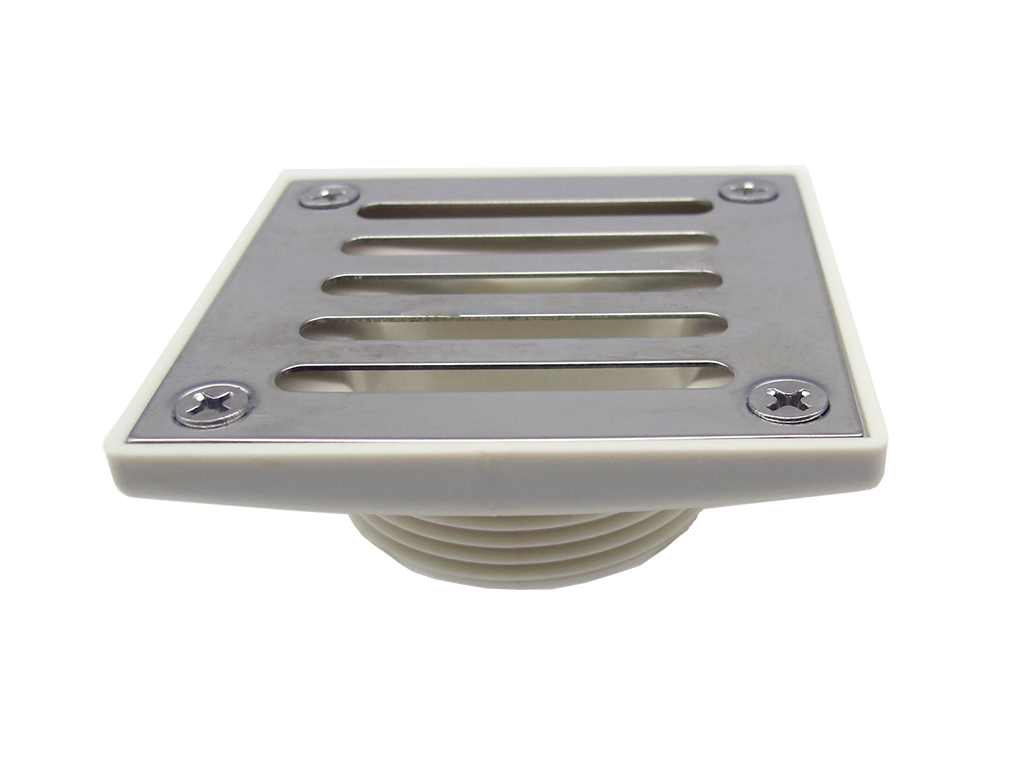 1-1/2" x 75mm Flange Square Plastic Floor Drain